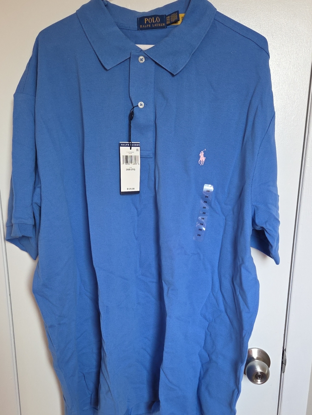 Polo by Ralph Lauren Blue Polo with Pink Pony Logo